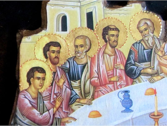 IconsGR Saint Icon The Last Supper Wooden 52x52cm K4 MD