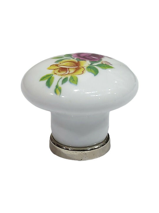 Premier Buton Mobilier din Zamak & Metal & Porțelan în Culoare Multicolor 10934-ARG1 1buc