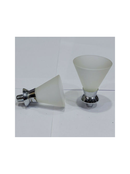 Steel-Nova Knopf Möbelgriff aus Kristall & Metallisch & Zamak in Transparent Farbe 7002-INO1 1Stück