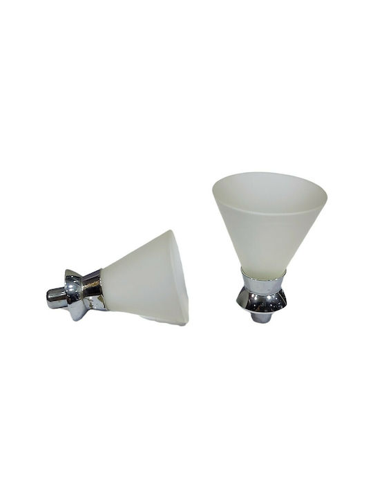 Steel-Nova Knopf Möbelgriff aus Kristall & Metallisch & Zamak in Transparent Farbe 7002-INO1 1Stück