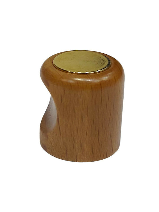 ACM Knob Furniture made of Wooden & Metallic & Zamak in Gold Color 4034-ORO1 1pcs