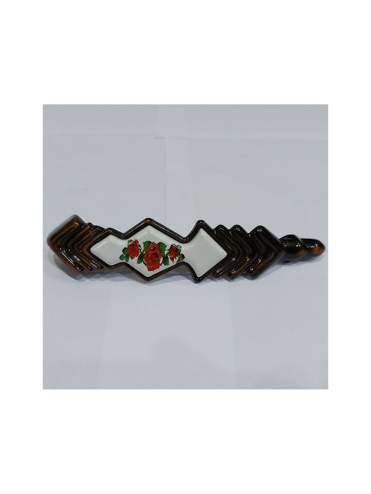 Antik Handgriff Möbelgriff aus Porzellan & Metallisch & Zamak in Kupfer Farbe 187mm (Zentrenabstand 160mm) 7811-FAB-009 1Stück