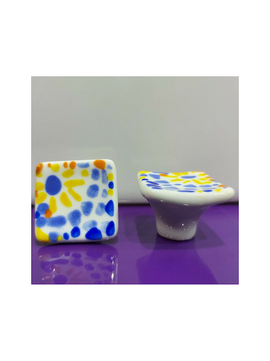 Knob Furniture made of Porcelain in Multicolour Color 9100-000-XEIR 1pcs