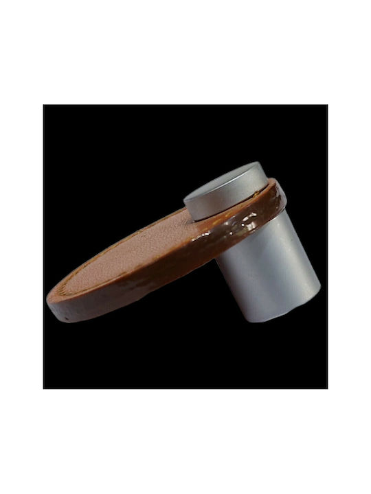 Furnipart Buton Mobilier Mânere de mobilier din Piele & Metal & Zamak în Culoare Maro 7103-KAF1 1buc