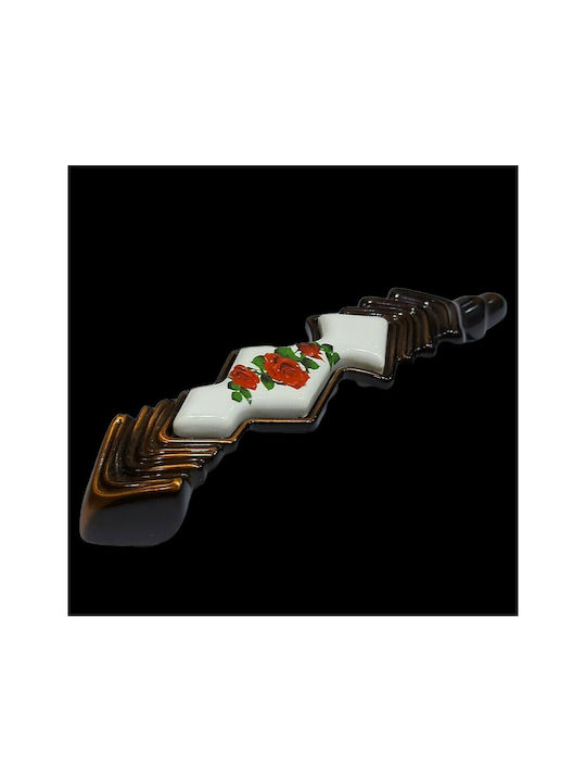 Antik Handgriff Möbelgriff aus Porzellan & Metallisch & Zamak in Kupfer Farbe 187mm (Zentrenabstand 160mm) 7811-FAB-009 1Stück