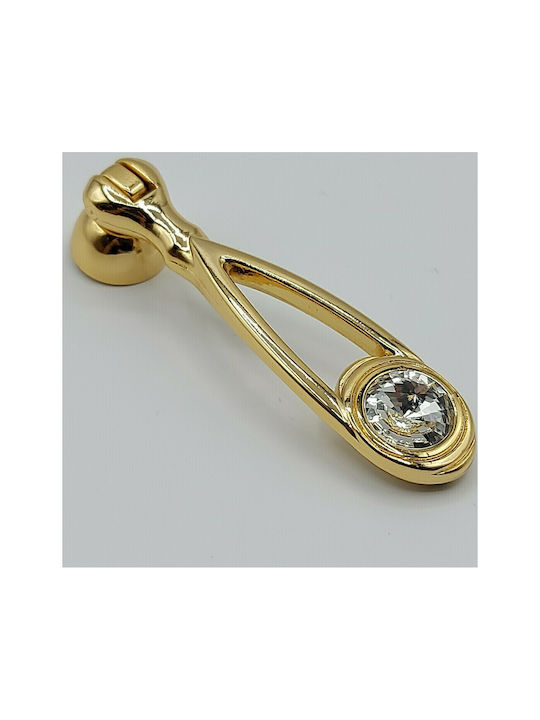 Knob Furniture made of Metallic & Zamak & Crystal in Gold Color 10683-SWI1 1pcs