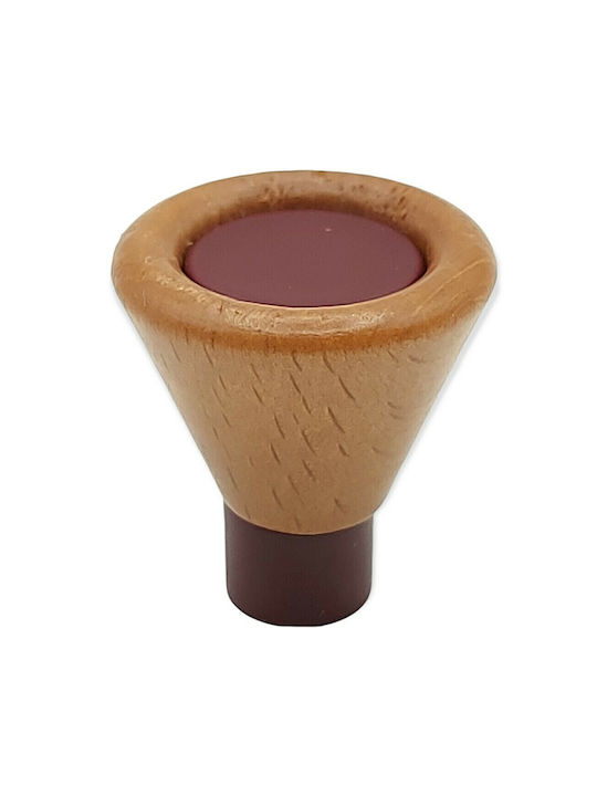 Copii Buton Mobilier din Lemn & Metal & Zamak Bordeaux 0239-BOR1 1buc