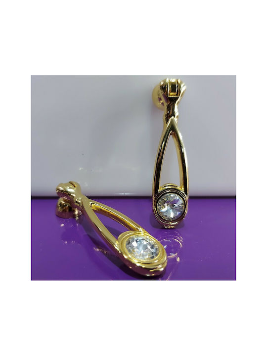 Knob Furniture made of Metallic & Zamak & Crystal in Gold Color 10683-SWI1 1pcs