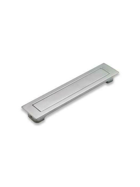 Obispa Handle Furniture Flush Handle made of Metallic & Zamak in Silver Color 147mm (Center Distance 128mm) 0460-10C1 1pcs