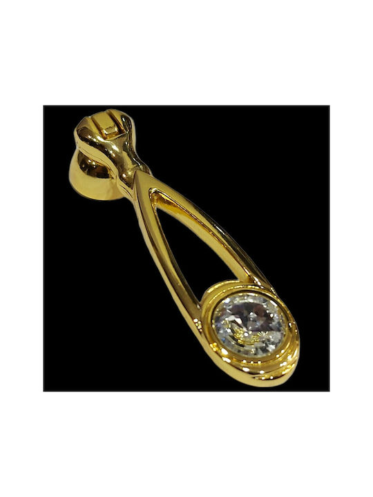 Knob Furniture made of Metallic & Zamak & Crystal in Gold Color 10683-SWI1 1pcs
