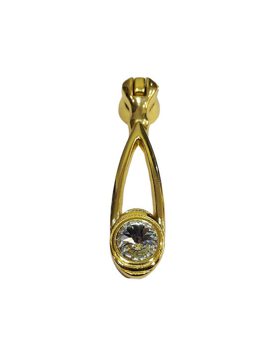 Knob Furniture made of Metallic & Zamak & Crystal in Gold Color 10683-SWI1 1pcs