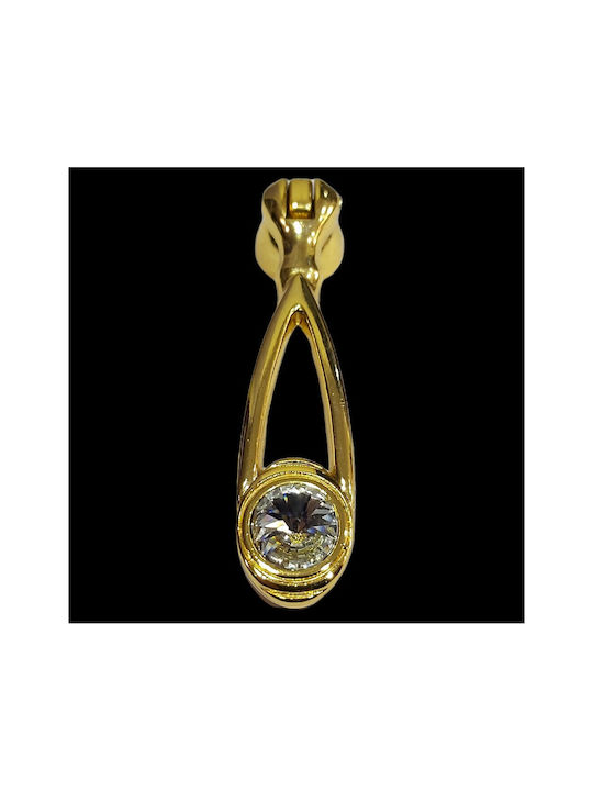 Knob Furniture made of Metallic & Zamak & Crystal in Gold Color 10683-SWI1 1pcs