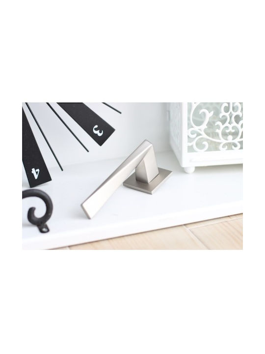 Yalis Design Πόμολο Εξώπορτας με Ροζέτα Δεξί Inox