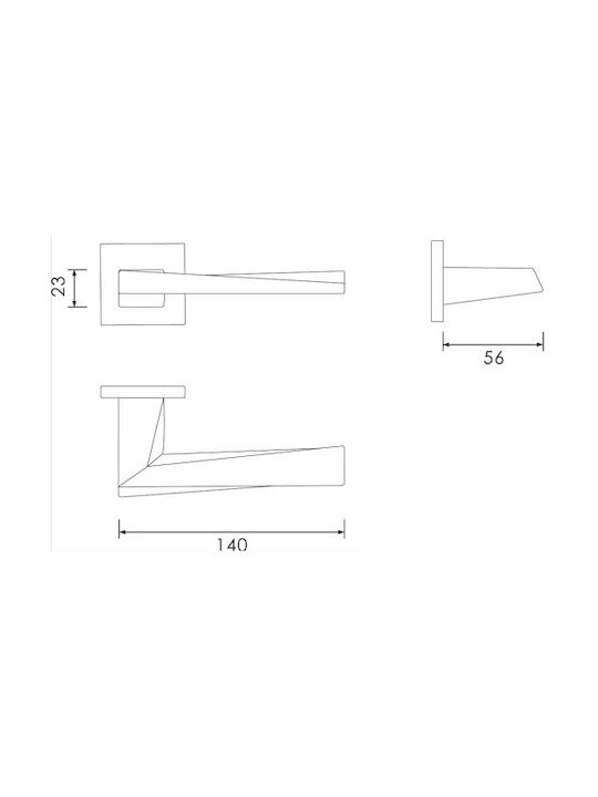 Yalis Design Πόμολο Εξώπορτας με Ροζέτα Δεξί Inox