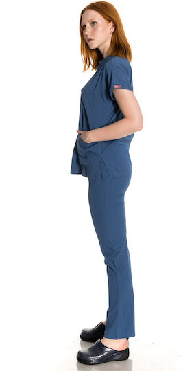 Women's Blue Pants & Blouse Set