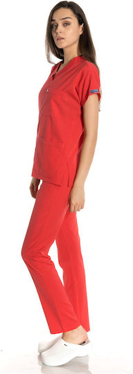 Women's Red Pants & Blouse Set