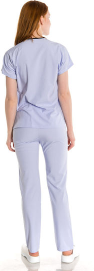 Women's Light Blue Pants & Blouse Set