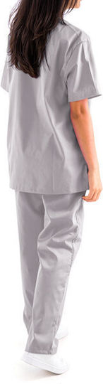Women's Gray Pants & Blouse Set