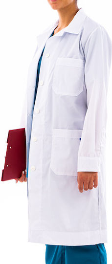Medizinische Jacke Weiß aus Baumwolle und Polyester