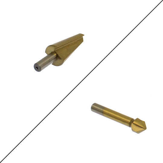 Set 4 Burghie Conice HSS cu Tija Cilindrică pentru Metal και Lemn