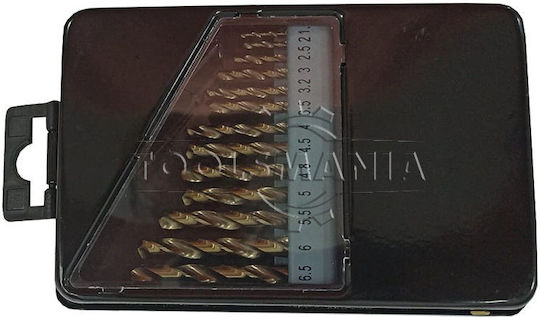 Uruisi Star Set of 13 Drills HSS with Cylindrical Shank for Metal