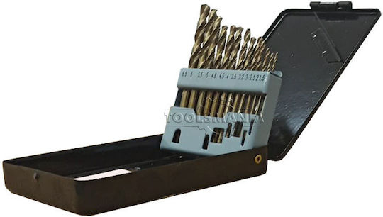 Uruisi Star Set of 13 Drills HSS with Cylindrical Shank for Metal