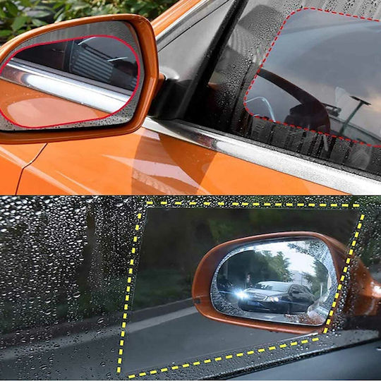 Rectangular 20 x 17.5 cm oval 15 x 10 cm Protective Membranes for Car Mirrors 4pcs Transparent