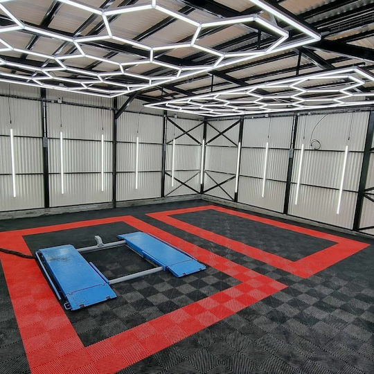 Set Plastic Floor PVC with 1 Tiles L40cmxW40cm Black