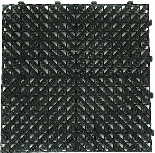 Set Plastic Floor PVC with 1 Tiles L40cmxW40cm Black