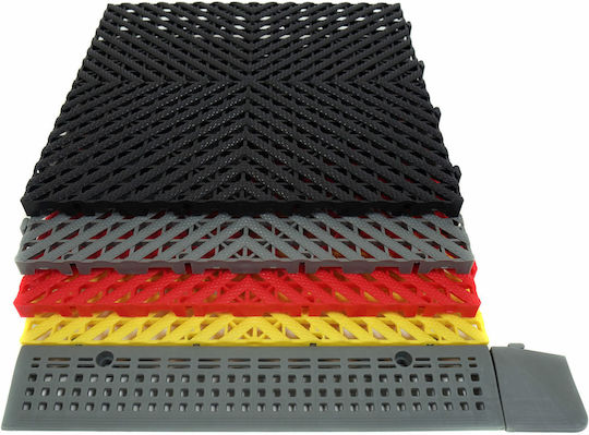 Set Plastic Floor PVC with 1 Tiles L40cmxW40cm Black