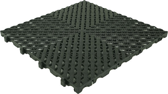 Set Plastic Floor PVC with 1 Tiles L40cmxW40cm Black