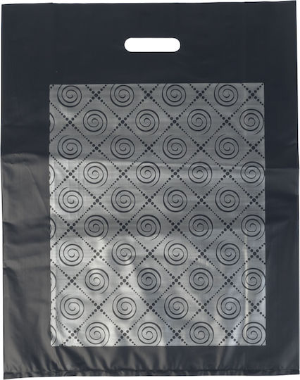 Plastic Packaging Bags Handle Black 30x30x40cm 20kg