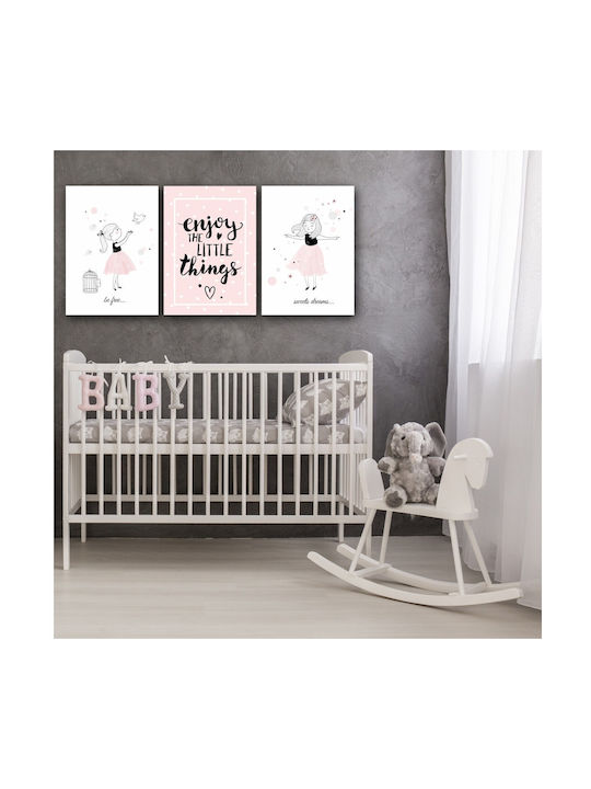 Kids Wall Art 3 Piece No Frame 40x30cm