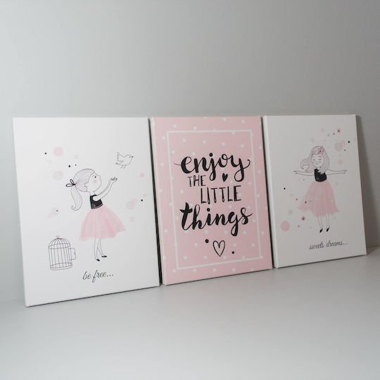 Kids Canvas Wall Painting Set 3pcs 40x30cm