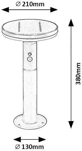 Led Solarleuchte Boden Column 250lm mit Kaltweiß Licht 5000K IP54