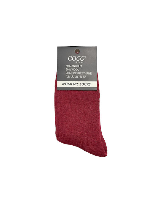 Coco&Hana Women's Christmas Socks Burgundy