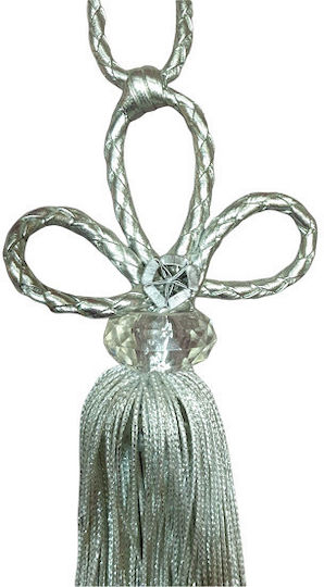 Tie-Back Magnetic made of Fabric Silver 1pcs