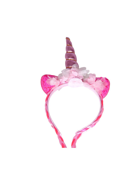 Pink Kids Headband with Unicorn