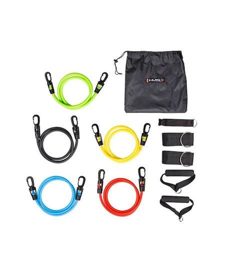 Eb Fit Тръбни Гуми За Фитнес С Дръжки Подредба 5 Бр Многоцветни 1.2м