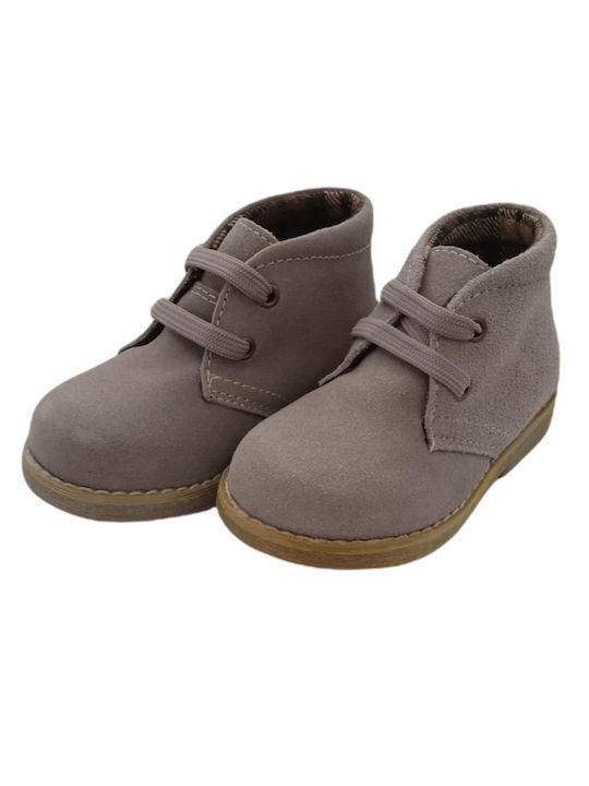 Meridian Kids Suede Boots with Lace Brown