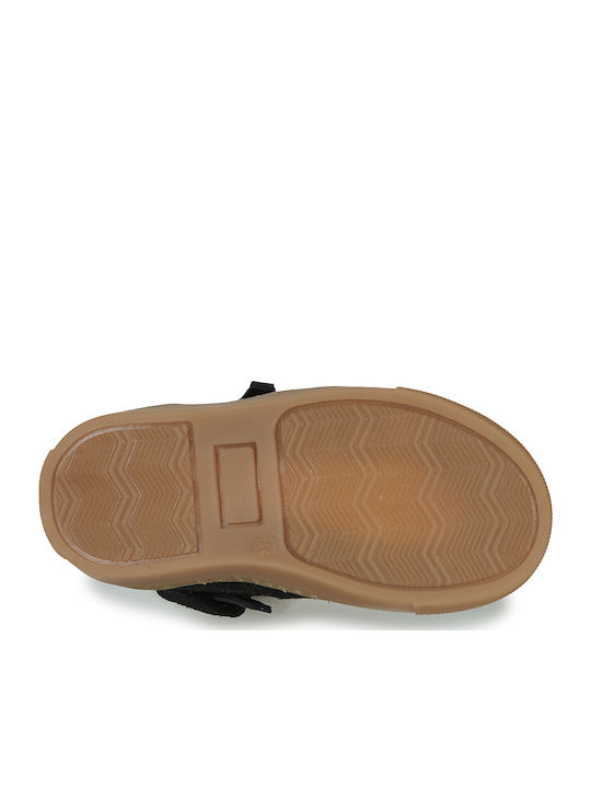 Leather Kids Boots with Zipper Black