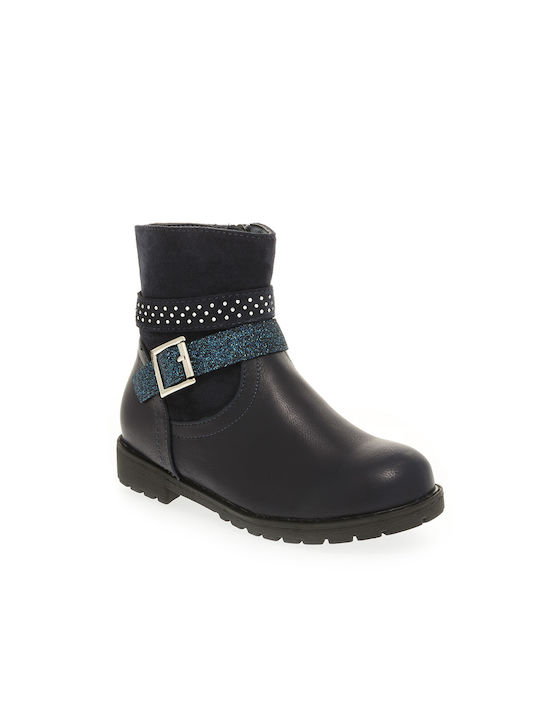 Bubble Bobble Kids Kids Leather Boots Navy Blue