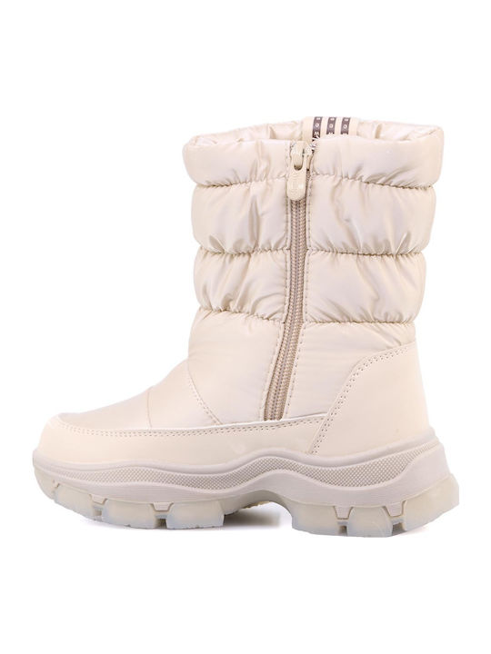 Kids Boots with Zipper Beige