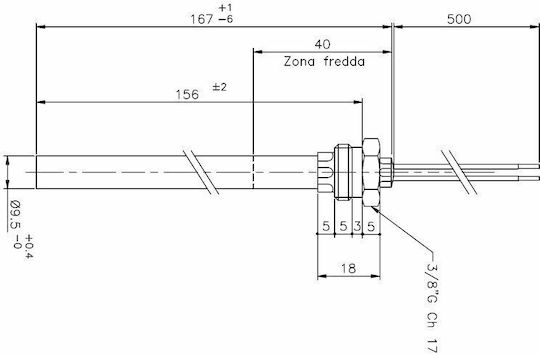 HT Spa Zündwiderstand Metallisch 250W für Pelletofen