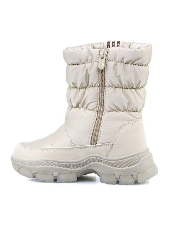Kids Boots with Zipper Beige