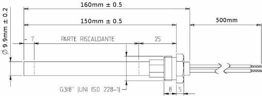HT Spa Zündwiderstand Metallisch 300W für Pelletofen