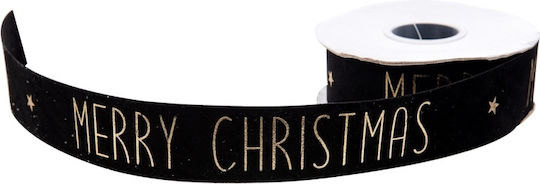 Merry Christmas Ribbon Black 1000x10cm 1pc
