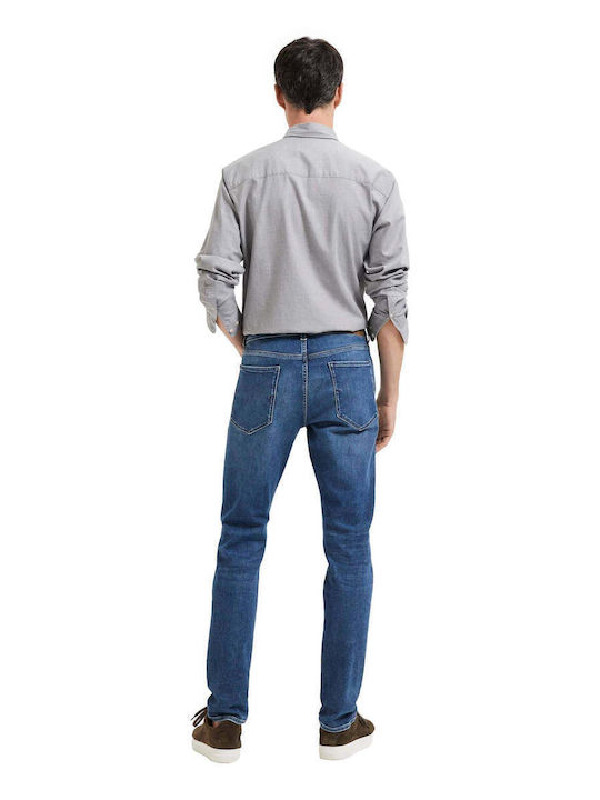 Selected Pantaloni de Bărbați din Jean în Croială Slim Albastru