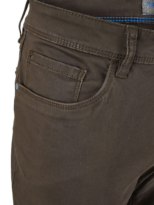 Men's Jeans Pants Elastic with Regular Fit Coffee