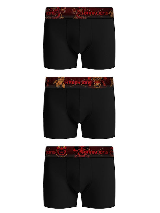 Samurai Slipuri pentru bărbați Negre 3Pachet